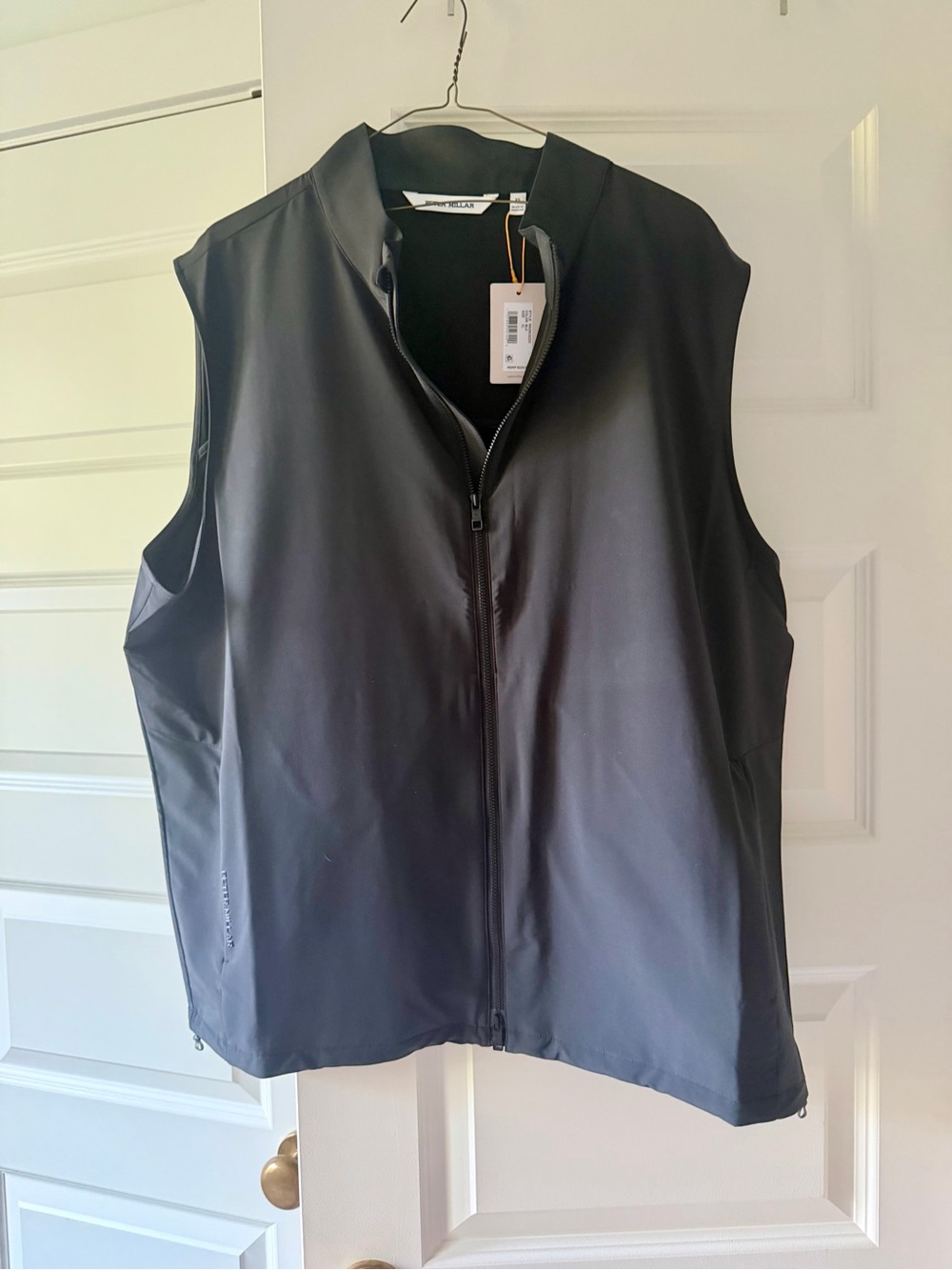 Peter Millar Men's Black Smooth Zip-Front Vest